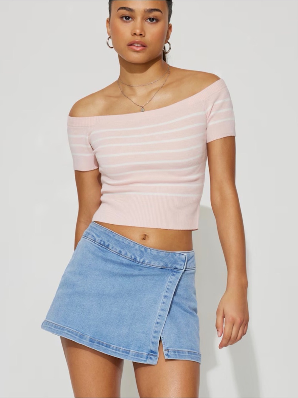 garage denim wrapped skort